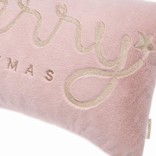 Faux Fur Merry Christmas Pillow Covers 12x20