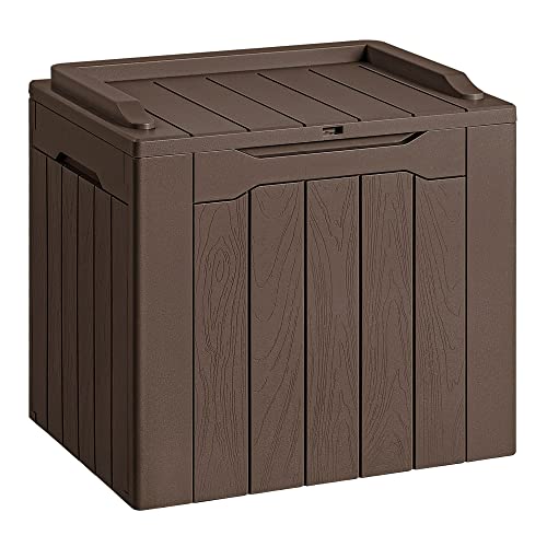 30 Gallon Resin Deck Box Outdoor Indoor Waterproof Storage Box for Patio Furniture Pool Accessories Storage for Cushion Garden Tools