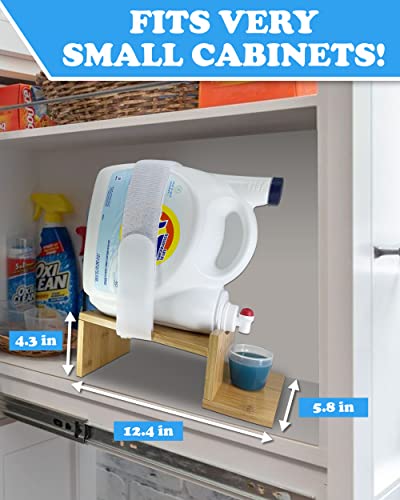Liquid Laundry Detergent Holder Stand with Tray & Strap