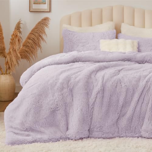 Lavender Fluffy Comforter Set Queen