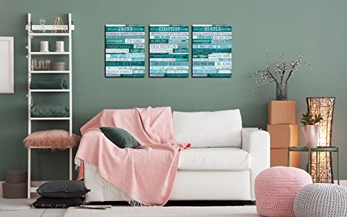 Motivational Quotes Teal Wall (3 Count)