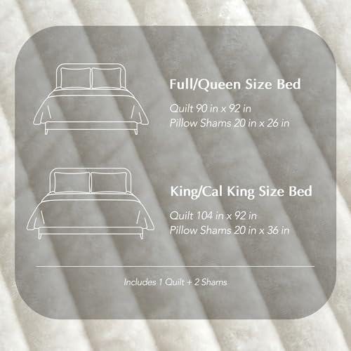 Stripe Channel Luxury Velvet Quilt Set Queen Size
