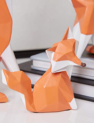 Fox Statue Figurine Animal Sculpture Modern Home Decor 4.0 Inch