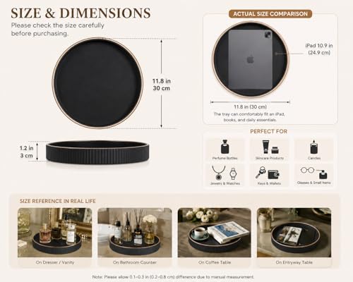 Round Decorative Tray for Coffee Table
