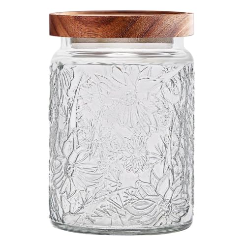 Vintage Glass Jars with Wooden Lids