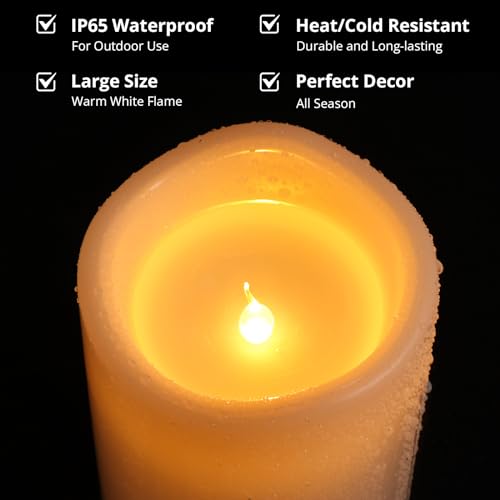 Large Outdoor Flameless Candles 12" x 5" (2 Count)