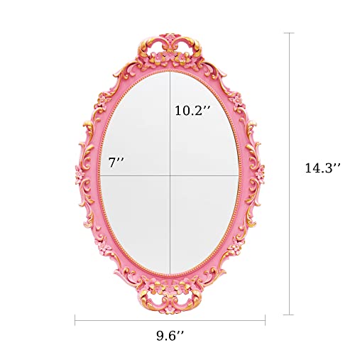 Vintage Decorative Pink Framed Mirror