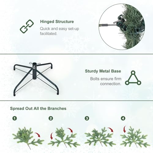 8FT Prelit Artificial Christmas Tree