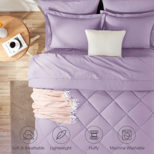 Full Comforter Set 82"x86" Light Purple