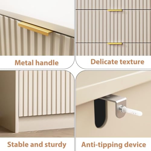 Beige 9 Drawer Dresser for Bedroom