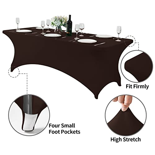 Spandex Table Cover for 8FT or 4ft or 6ft Table Universal Fitted Stretch Tablecloth for Party