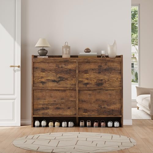 Shoe Cabinet with 4 Flip Drawers