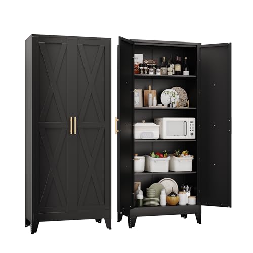 71" H Metal Kitchen Pantry Storage Cabinet