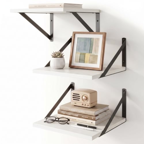 White Floating Shelves Set of 3