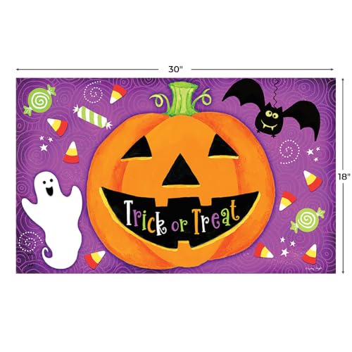 Doormat 30x18 Indoor Outdoor Halloween Treats Jack O'Lantern for Halloween Doormat (3.75 Sq Ft)
