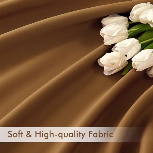 Golden Brown Back Tab Blackout Curtains 52x84 Inch Length 2 Panels (2 Count)