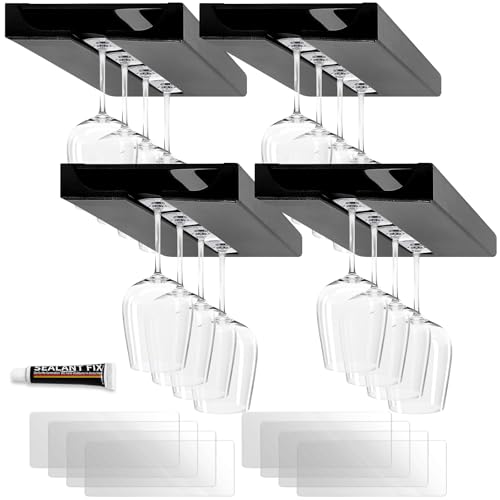 4Pcs Wine Glass Holder Stemware Rack Hanger (4 Count)
