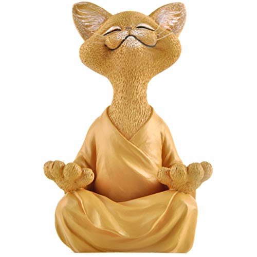 Meditating Happy Cat Statue