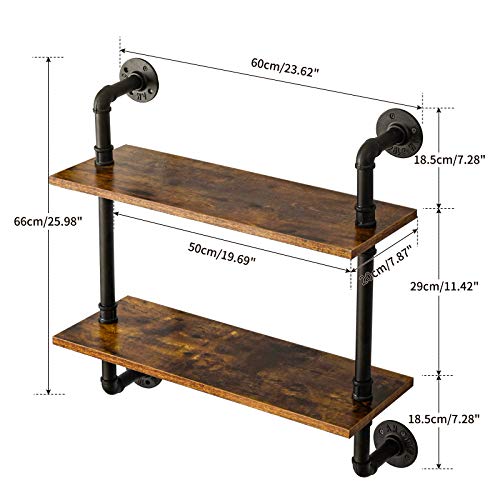 2 Tiers Industrial Pipe Shelves