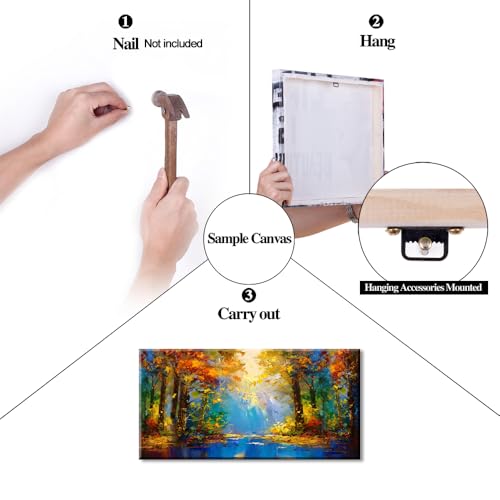 Beautiful Colorful Forest Scenery Landscape Wall Art Decor Artwork for Bedroom Living Room