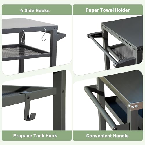 Domi 3 Shelf Outdoor Grill Table