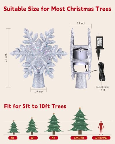 Christmas Snow Tree Topper with Built