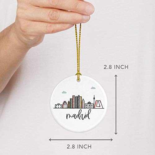 Round Ceramic Porcelain Christmas Tree Ornament Keepsake Gift