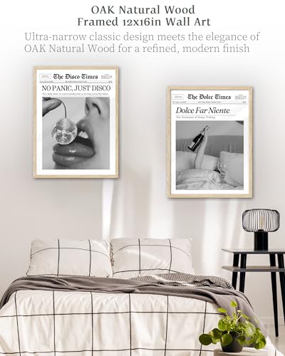 12x16in Dolce Far Niente Framed Newspaper Wall Art