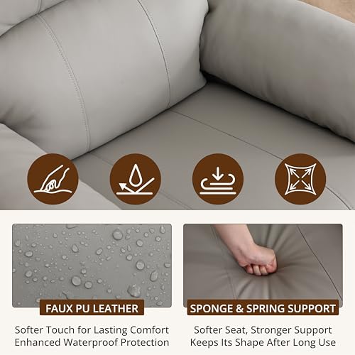 360° Swivel Rocking Leather Recliner Chair Set of 2 (2 Count)