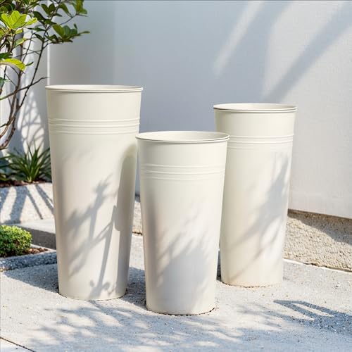 28'' Tall Galvanized Steel Planter Pot