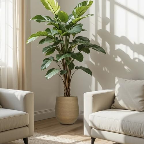 11.8" H Wood look Plastic Tapered Planters with Drainage Holes and Plug