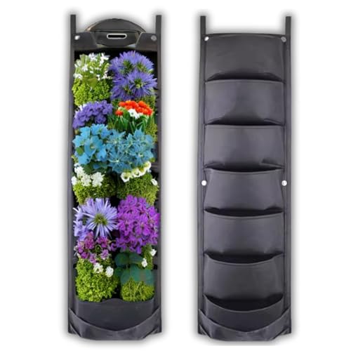 Fence Planters Wall Planters for Outdoors Plants Vertical Planter Balcony Planter Vertical Garden Wall Pocket Planter Outdoor Wall Planter Fence Garden Planter Vertical Wall Garden (7 Count)