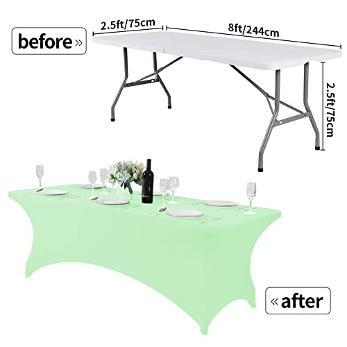 Spandex Table Cover for 8FT or 4ft or 6ft Table Universal Fitted Stretch Tablecloth for Party