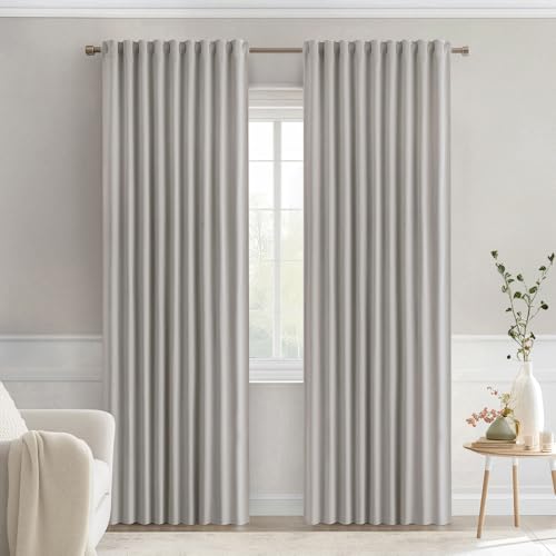 Cobblestone Back Tab Blackout Curtains 52x72 Inches Long 2 Panel Set (2 Count)