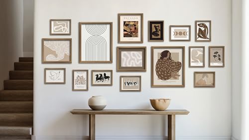 16 PCS Boho Eclectic Wall Art Decor (16 Count)