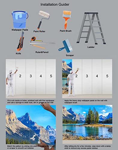 Mountain with Lake Photo Wallpaper Landscape (56.25 Sq Ft)