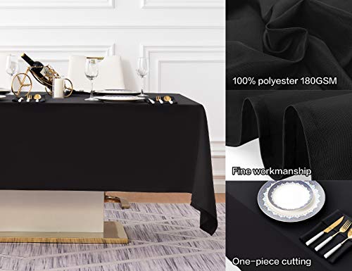 60x120 Inch Black Tablecloth for 6 Foot Rectangle Tables