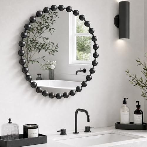 36 inch Black Round Mirror