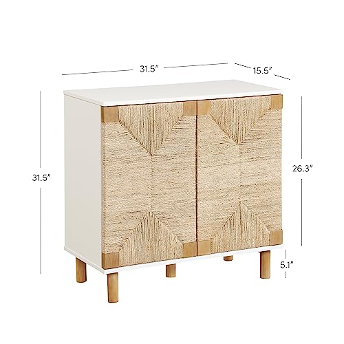 Beacon Accent Natural Sideboard Storage Cabinet with Adjustable Interior Shelf and Seagrass Doors