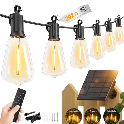 202FT Solar String Lights Outdoor