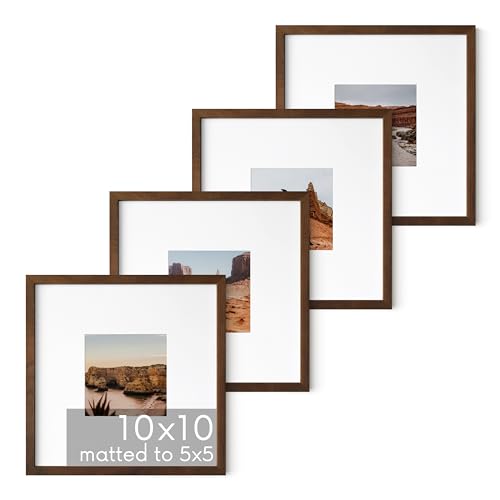 Walnut Oak Wood 10x10 Picture Frames (4 Count)