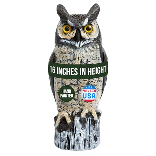 Lifelike Great Horned Owl Decoy Bird Repellent