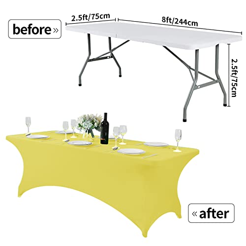 Spandex Table Cover for 8FT or 4ft or 6ft Table Universal Fitted Stretch Tablecloth for Party