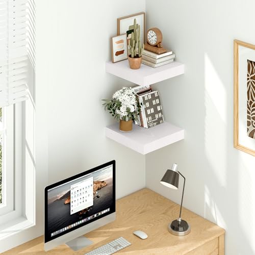 White Floating Shelves 12 X 12 Inches (2 Count)