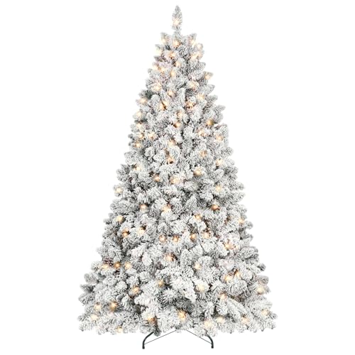 7ft Prelit Flocked Christmas Tree