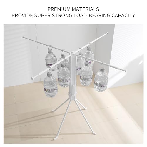Foldable Clothes Drying Rack with Aluminum 4 Rods 16 Clips