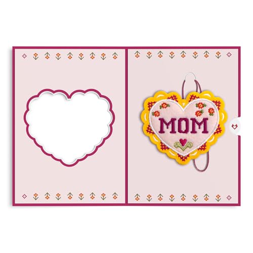 Everyday Handmade Stitched with Love Mom HeartFelt Charm Card