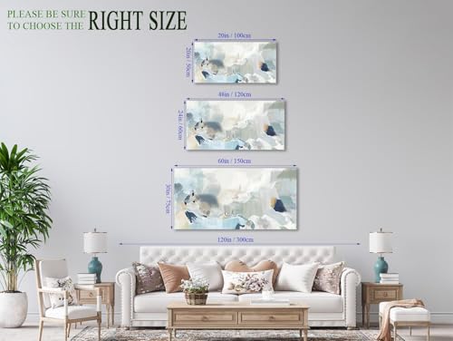 Abstract Canvas Wall Art Teal Abstract Pictures Canvas Painting Modern Bluish Green Canvas Prints Turquoise Artwork Wall Decor for Living Room Bedroom Home Office Wall Decoration 29" x 58"