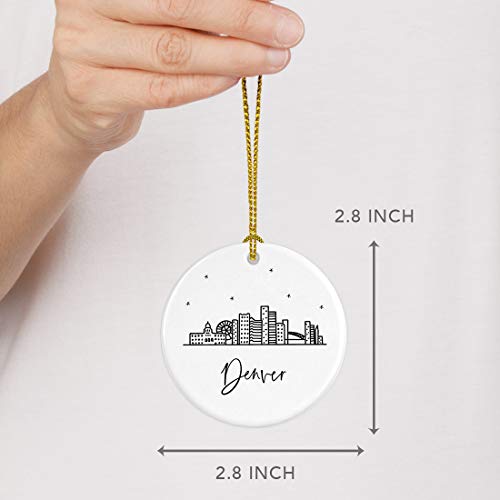 Round Ceramic Porcelain Christmas Tree Ornament Keepsake