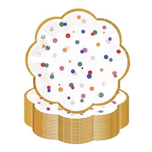 50pcs Colorful Dot Party Plates